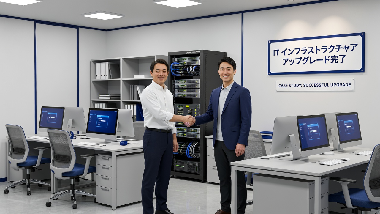 お客様とのミーティング・握手の様子