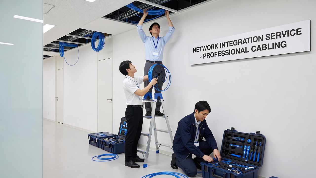ネットワーク配線の設置作業